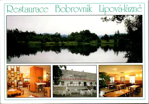 8201 - Tschechische Republik - Lipová Lázne , Restaurace Bobrovník , Mehrbildkarte - nicht gelaufen