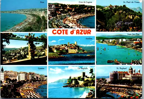 8223 - Frankreich - Cote d' Azur , Nice , Cros de Cagnes , Cannes , Antibes , Grasse , Mehrbildkarte - gelaufen 1997