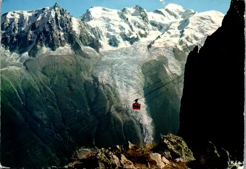 8228 - Frankreich - Chamonix , Mont Blanc , Téléphérique Plan Praz au Brévent , Seilbahn , Midi - gelaufen 1966