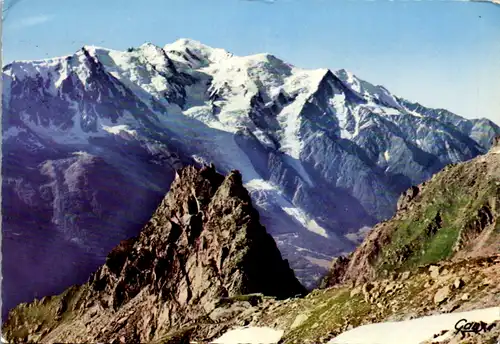 8230 - Frankreich - Chamonix , Mont Blanc , Le Mont Blanc vu du Col du Foué - gelaufen 1970