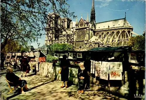 8235 - Frankreich - Paris , Norte Dame , Les Bouquinistes - gelaufen 1965