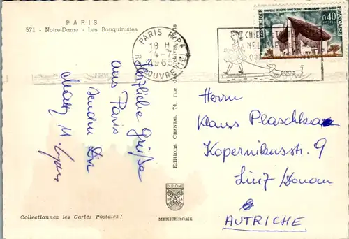 8235 - Frankreich - Paris , Norte Dame , Les Bouquinistes - gelaufen 1965