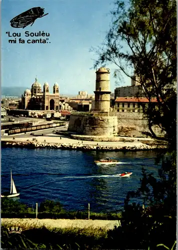 8243 - Frankreich - Marseille , Provence , La Cathédrale et le Fort Saint Jean vus du Pharo - nicht gelaufen