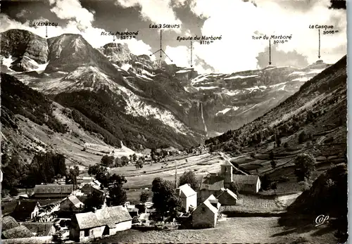 8262 - Frankreich - Gavarnie , Le Village et le Cirque , L' Asrazou , Pic du Marboré , Les 3 Soeurs - nicht gelaufen 1961