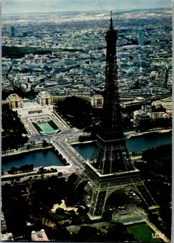 8264 - Frankreich - Paris , La Tour Eiffel , la Seine et le Palais de Chaillot , Paris 108 , Haussmann - gelaufen 1975