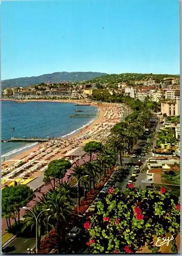 8268 - Frankreich - Cannes , La Cote d' Azur , Les plages , la Croisette et le Mont Chevalier - nicht gelaufen