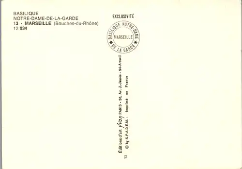 8282 - Frankreich - Marseille , Basilique Notre Dame de la Garde - nicht gelaufen