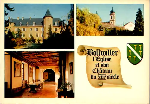 8288 - Frankreich - Bollwiller , L' Eglise et l' extérieur et l' intérieur du chateau de Bollwiller - gelaufen 1978