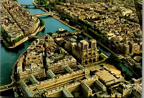 8291 - Frankreich - Paris , Notre Dame , Seine , Ansicht aus der Luft - gelaufen 1978