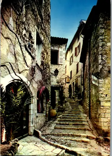 8297 - Frankreich - St. Paul de Vence , Cote d' Azur , La montée de l' Eglise - gelaufen 1975