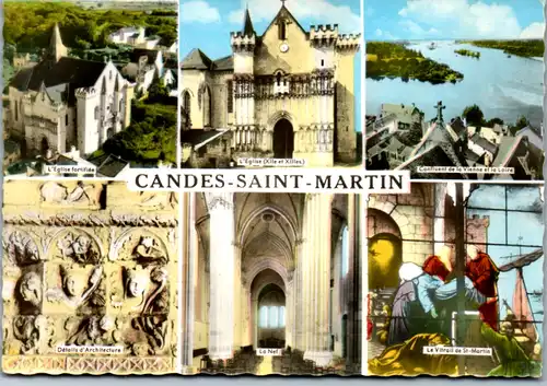 8300 - Frankreich - Candes Saint Martin , L' Eglise fortifiée édifiée , Mehrbildkarte - nicht gelaufen