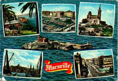 8313 - Frankreich - Marseille , Mehrbildkarte - gelaufen