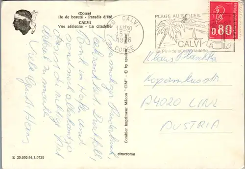 8327 - Frankreich - Calvi , Corse , Ile de beauté , Paradis D' été , La citadelle - gelaufen 1976