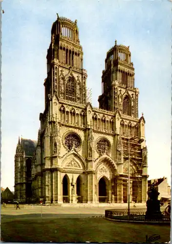 8329 - Frankreich - Orleans , la facade de la Cathédrale Saint Croix - nicht gelaufen