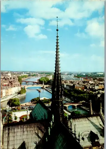 8331 - Frankreich - Paris , Fleche de Notre Dame et panorama de la Seine en amont - nicht gelaufen