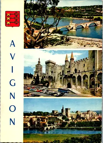 8332 - Frankreich - Avignon , Le Pont Saint Bénézet , Le Palais des Papes , Mehrbildkarte - nicht gelaufen
