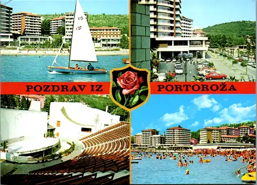 8341 - Kroatien - Portoroz , Mehrbildkarte - gelaufen 1988