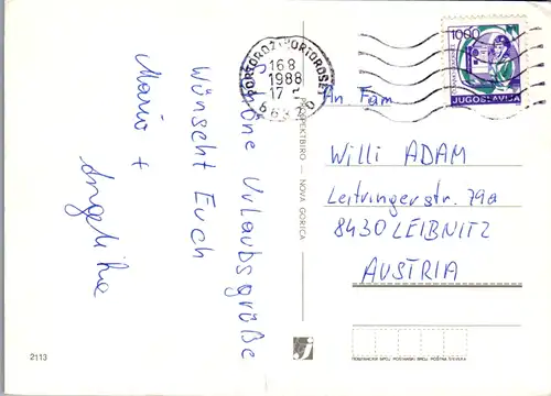 8341 - Kroatien - Portoroz , Mehrbildkarte - gelaufen 1988