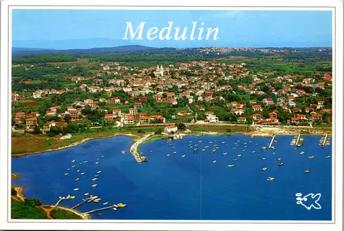 8346 - Kroatien - Medulin , Panorama , Hafen - gelaufen 1997