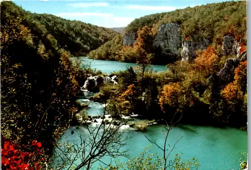 8353 - Kroatien - Plitvicka Jezera , Slap Milke Trnine , Wasserfall - gelaufen 1980