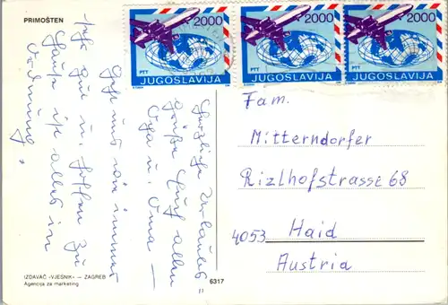8357 - Kroatien - Primosten , Mehrbildkarte - gelaufen 1989