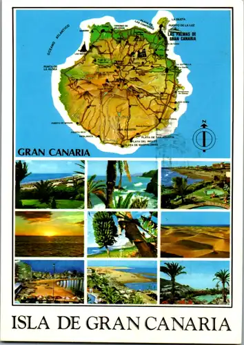 8374 - Spanien - Isla de Gran Canaria , Mehrbildkarte - gelaufen 1996