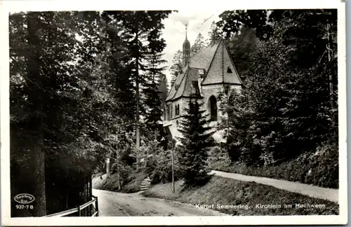 8408 - Niederösterreich - Semmering , Kirchlein am Hochwege - gelaufen 1947