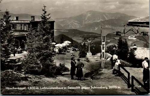 8411 - Niederösterreich - Semmering , Hirschenkogel , Lichtensteinhaus u. Sessellift gegen Schneeberg - nicht gelaufen