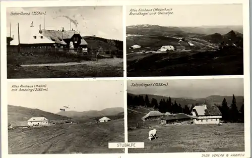 8419 - Steiermark - Stubalpe , Gaberlhaus , Altes Almhaus mit Brandkogel und Gleinalpe , Amering , Salzstiegl - gelaufen 1936