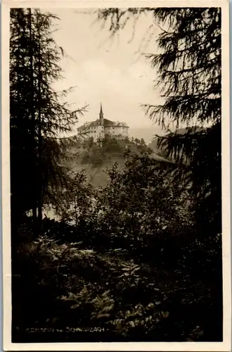 8434 - Salzburg - Schwarzach im Pongau , Schernberg , Schermberg , Blick zur Burg - gelaufen 1927