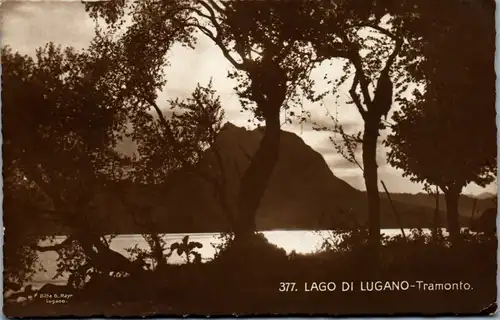 8442 - Schweiz - Tramonto , Lago di Lugano - gelaufen 1925