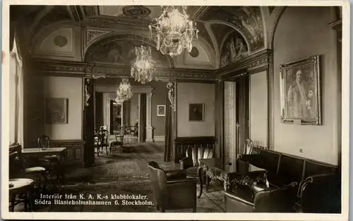 8443 - Schweden - Stockholm , Interiör fran K. A. K. s klubblokaler , Södra Blasieholmshamnen 6 - gelaufen 1938