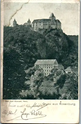 8468 - Niederösterreich - Rosenburg , Blick auf die Burg - gelaufen 1899