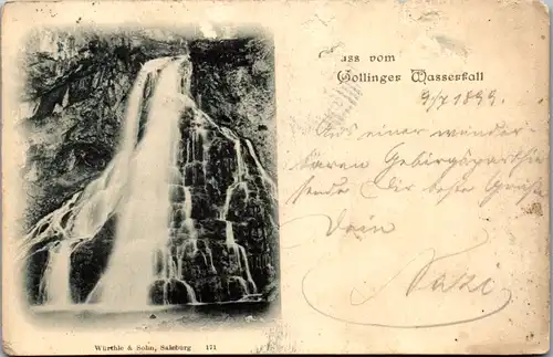 8478 - Salzburg - Golling , Gollinger Wasserfall - gelaufen 1899