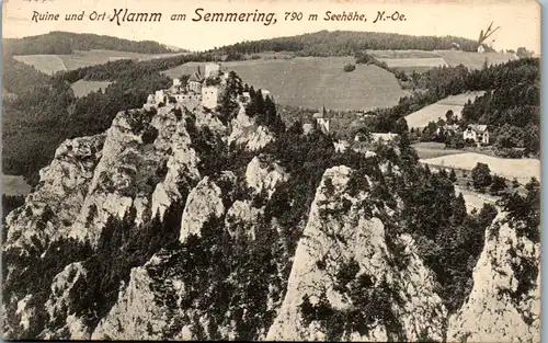 8485 - Niederösterreich - Semmering , Ruine und Ort Klamm - gelaufen 1917
