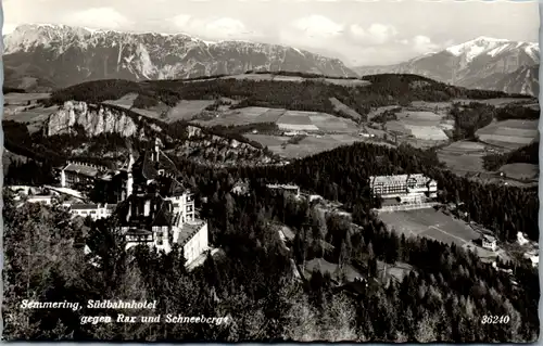 8487 - Niederösterreich - Semmering , Südbahnhotel gegen Rax und Schneeberg - gelaufen 1960