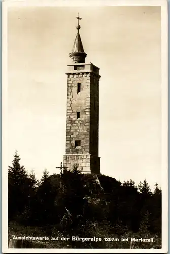 8492 - Steiermark - Mariazell , Aussichtswarte auf der Bürgeralpe - gelaufen 1931