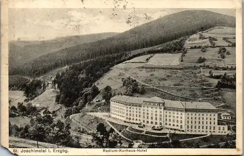 8499 - Tschechische Republik - St. Joachimstal im Erzgebirge , Karlovy Vary , Radium Kurhaus Hotel , Sankt Joachimsthal - gelaufen 1916