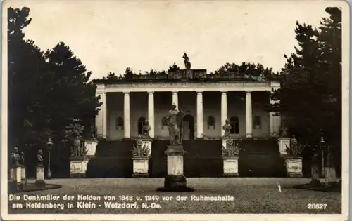 8501 - Niederösterreich - Klein Wetzdorf , Denkmäler der Helden v. 1848 u. 1849 , Ruhmeshalle am Heldenberg - gelaufen 1930