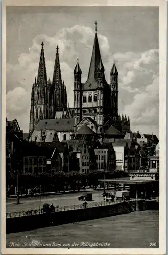 8523 - Deutschland - Köln , St. Martin und Dom von der Hängebrücke - nicht gelaufen