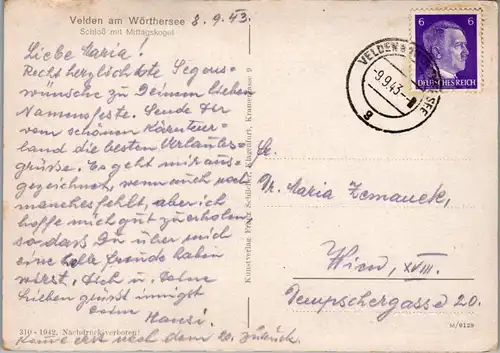 8550 - Kärnten - Velden am Wörthersee , Schloß mit Mittagskogel - gelaufen 1943