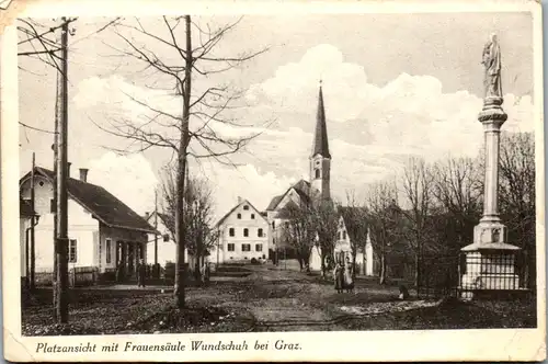 8557 - Steiermark - Wundschuh bei Graz , Platzansicht mit Frauensäule - gelaufen 1929