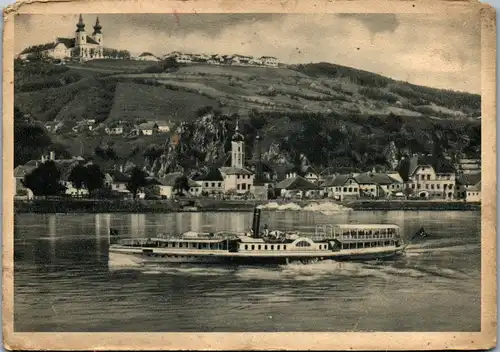 8579 - Niederösterreich - Maria Taferl mit Marbach a. d. Donau , Wallfahrtskirche , Schaufelraddampfer - nicht gelaufen 1943