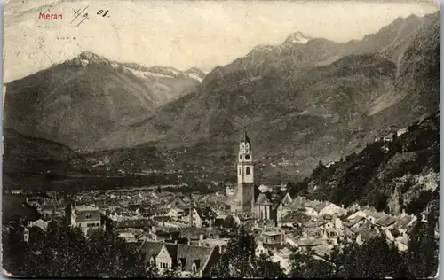 8582 - Italien - Meran , Merano , Panorama - gelaufen 1908
