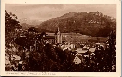 8587 - Steiermark - Mariazell mit Tonion u. Sauwand , Steig , Fußgänger - gelaufen 1930