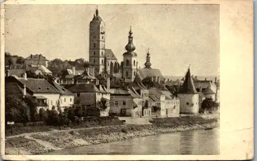 8622 - Niederösterreich - Stein an der Donau , Pfarrkirch , Gotischer West Turm , Zensurstelle 1611 , Zensurstemepl , Zensur - gelaufen 1946