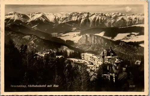 8659 - Niederösterreich - Semmering , Südbahnhotel mit Rax - gelaufen