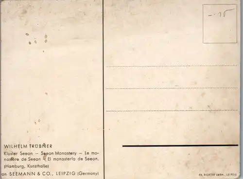 8660 - Künstlerkarte - Kloster Seeon , Wilhelm Trübner - nicht gelaufen