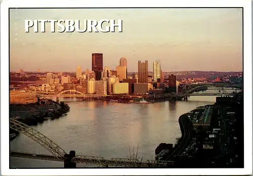 8669 - USA - Pennsylvania , Pittsburgh , Downtown , Ohio River , Allegheny , Monongahela - gelaufen 1993