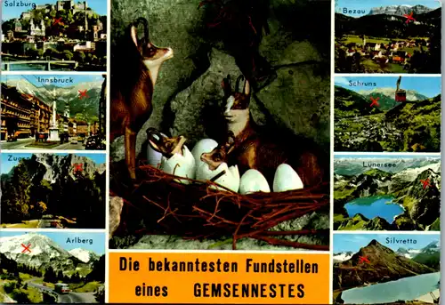 8680 - Motiv - Fundstellen des Gemsennestes , Salzburg , Arlberg , Bezau , Schruns , Lünersee - gelaufen 1971